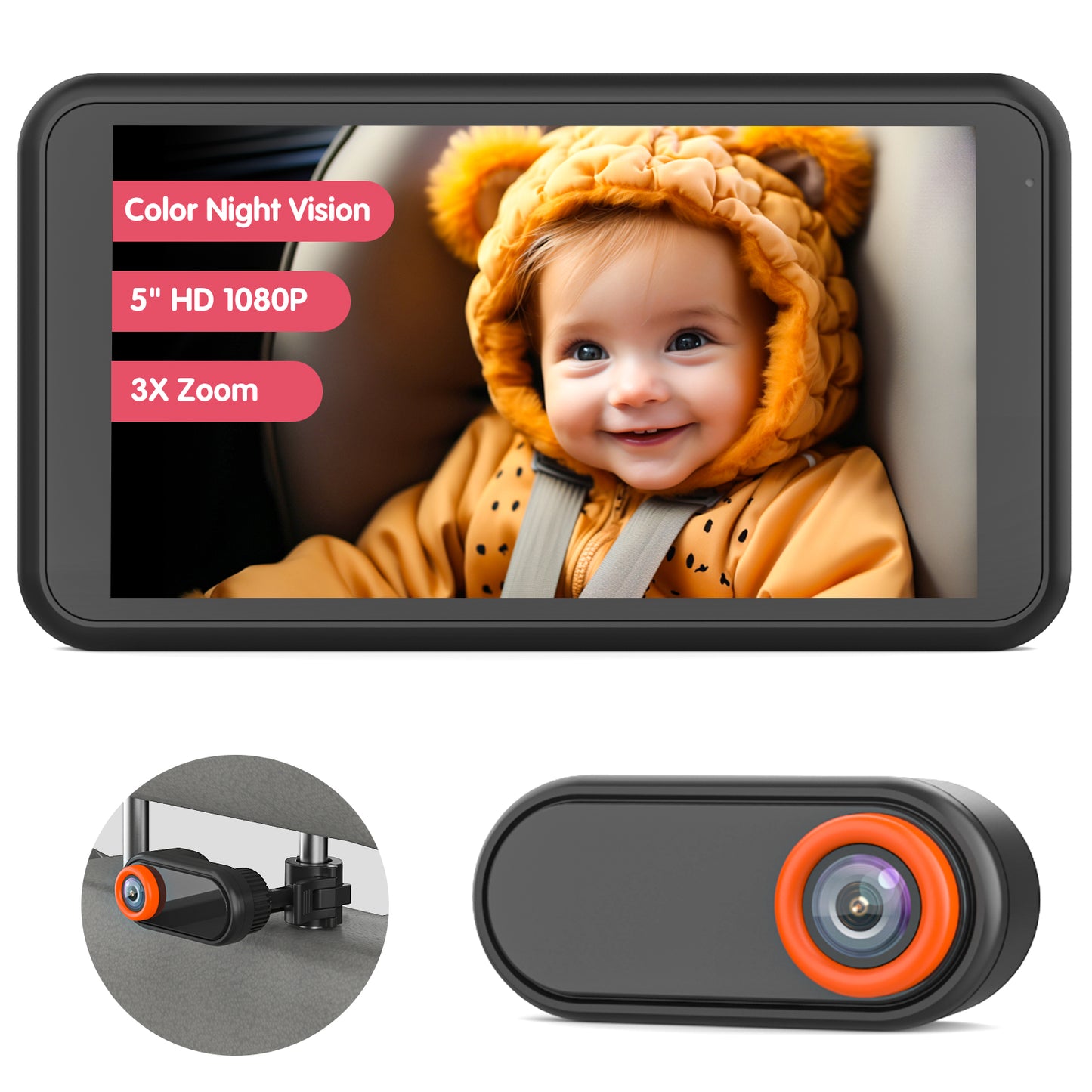 Luckview® Baby Car Monitor | BM2-White