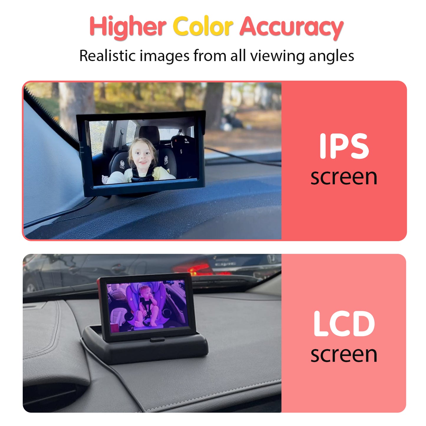 Baby Car Mirror, 1080P Baby Car Camera With 5 Inch Monitor, Car Mirror Baby  Rear View With Night Vision, Baby Mirror For Car Back Seat With Wide