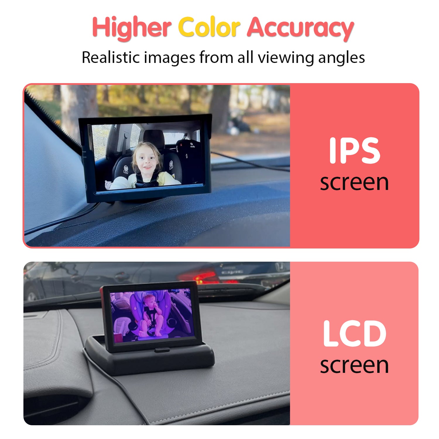 Baby Car Mirror Monitor Back Seat Baby Camera Wide View 12V Cigarette  Lighter