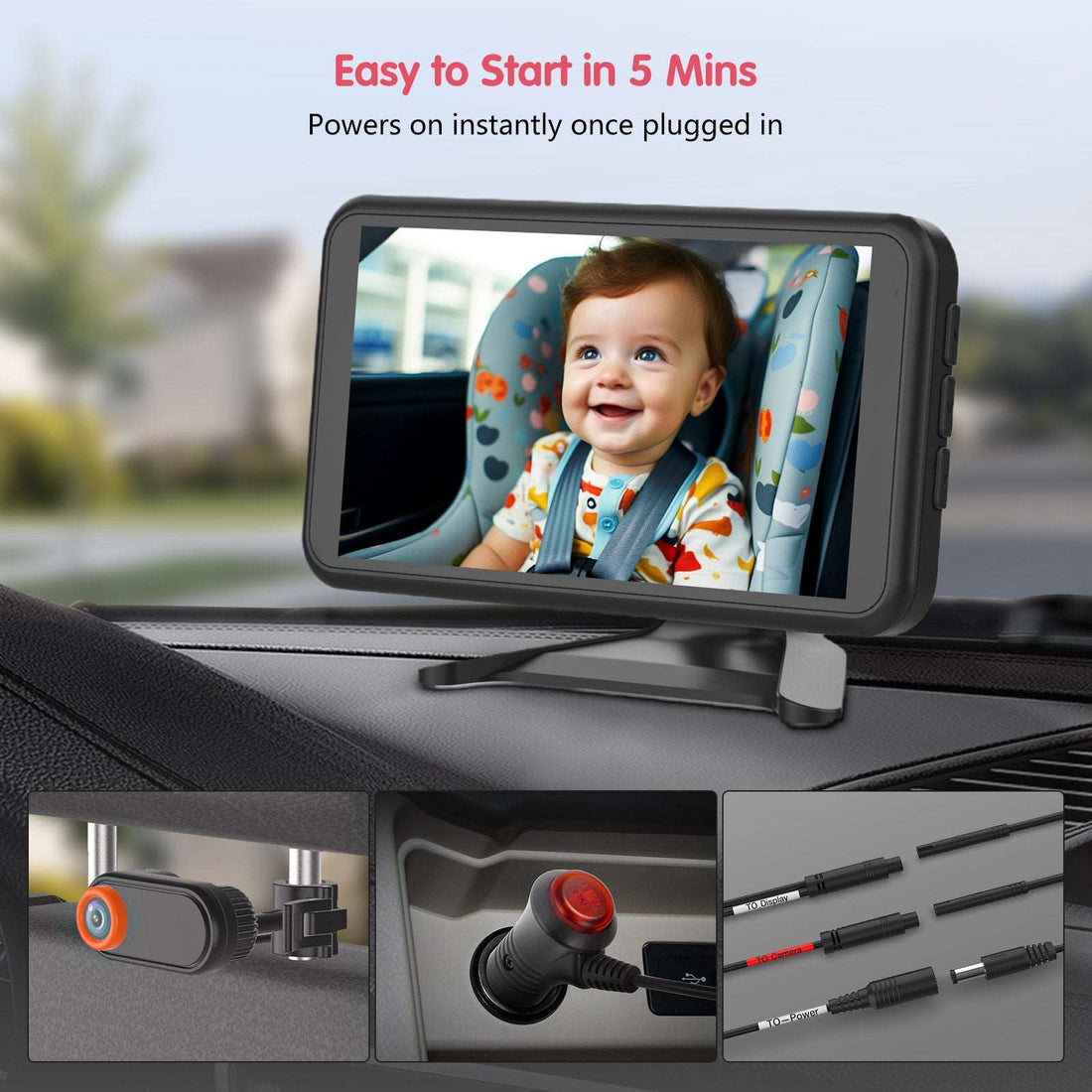 Luckview Baby Car Monitor | BM2-Black - Luckview